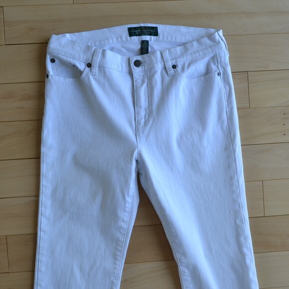 Lauren Jeans Co Ralph Lauren White Jean Pants Size 8P - Picture 2 of 4